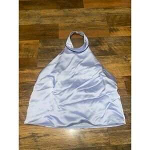 Massimo Dutti Contrast Satin Halter Top NWT‎